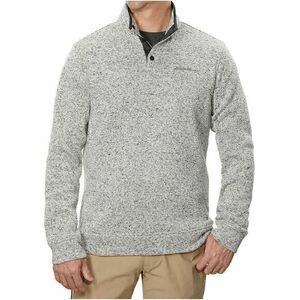 Eddie Bauer Gray Heathered Long Sleeve Quarter Button Up Sweater Size Medium